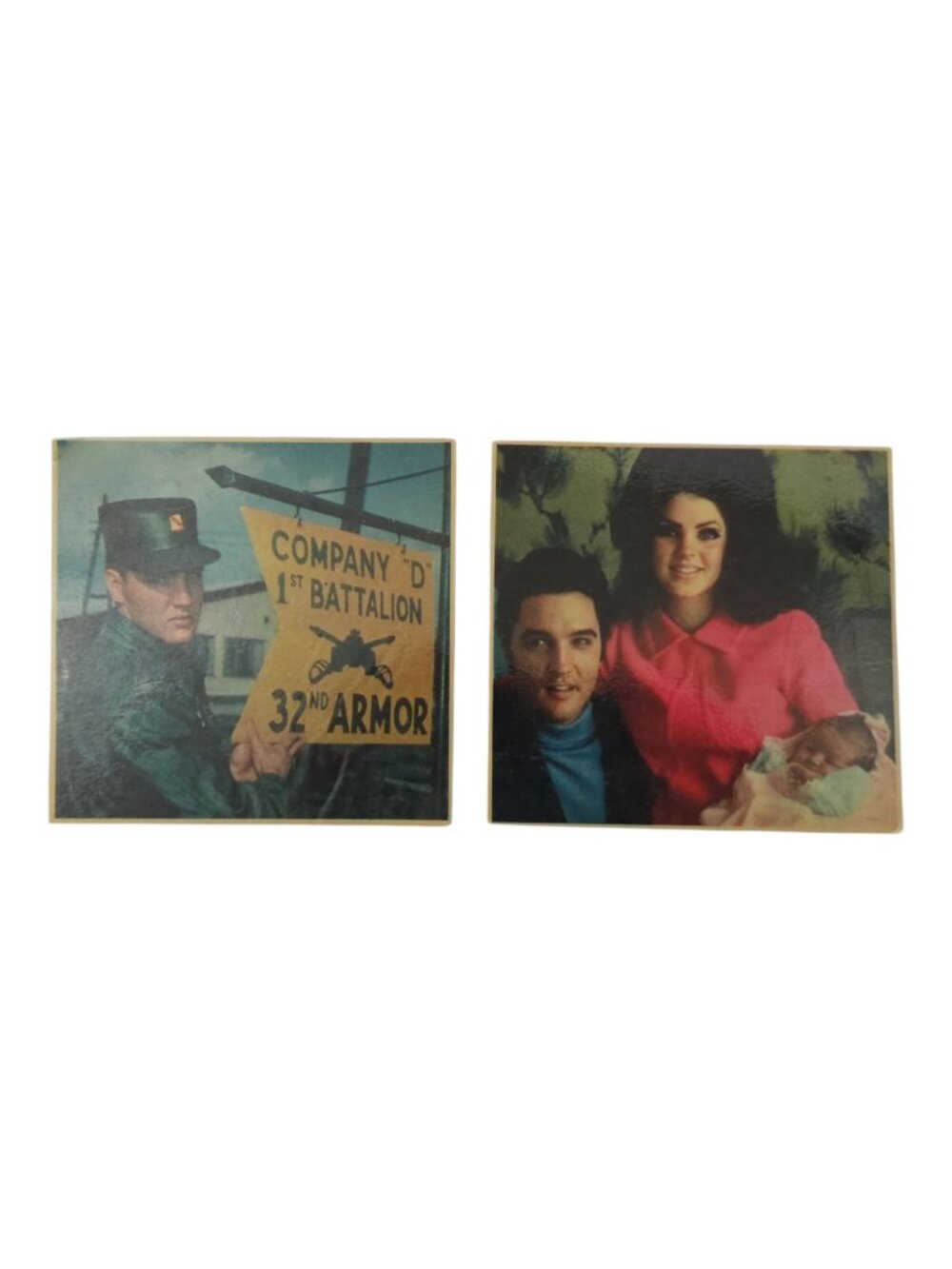 Elvis Presley Laminated Magazine Photos Priscilla Lisa Marie Company D 32 Armor